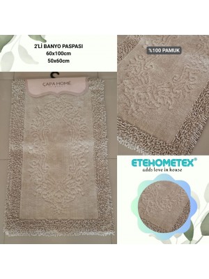 ÇAPA HOME PAMUK 2'Lİ BANYO PASPASI BEJ 8696474231918